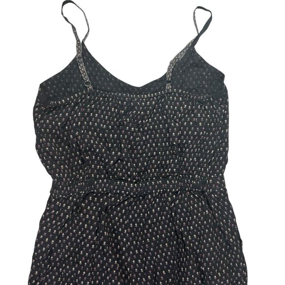FatFace Women Jumpsuit Sz 10 Black Brown Pockets Floral Cropped Spaghetti Strap - Picture 7 of 16
